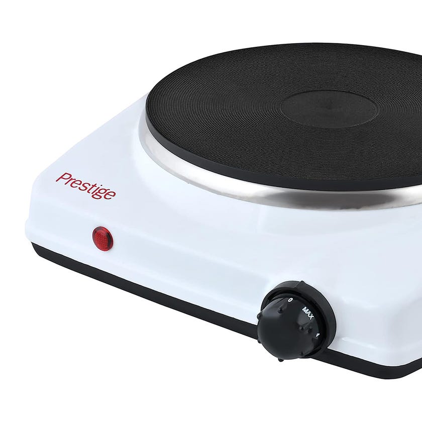 Prestige Single Hot Plate, White & Black - 1500W