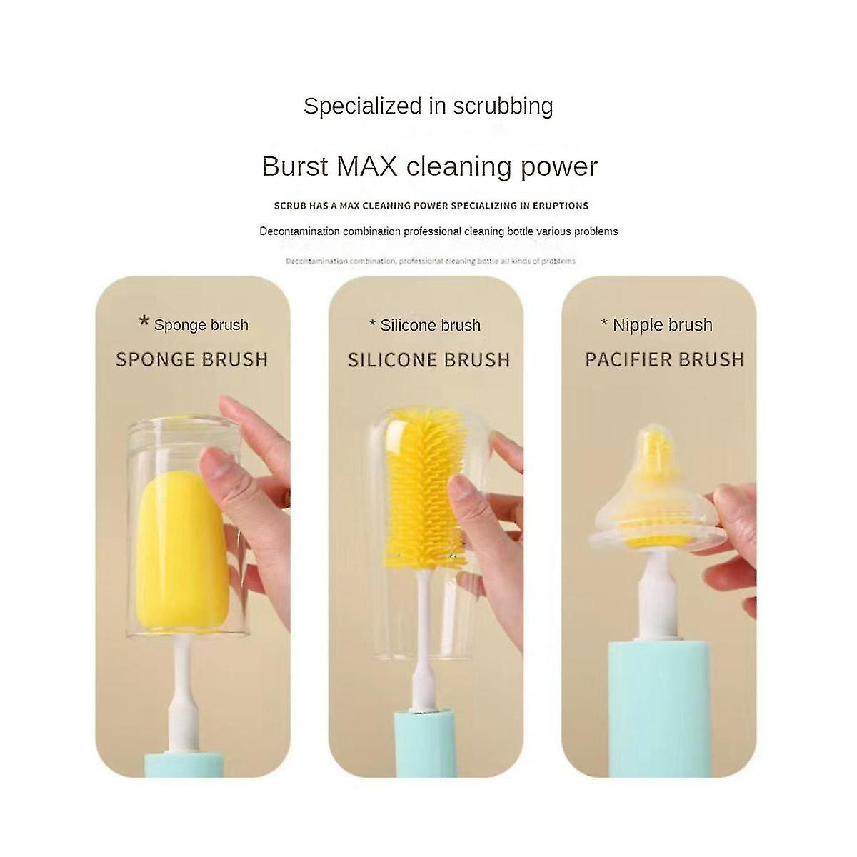 Electric Cleaning Brush For Kitchen Handheld Cup Brush Cleaner With Sponge Head Multifunctional Cleaning Gadgets Home