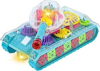 Gear Toys Kids Transparent Army Gear Tank Musical Sound