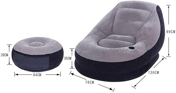 YOGISU Lazy Sofa Flocking Inflatable Lazy Sofa Bed Single Nap Recliner Bedroom Chair With Pedal