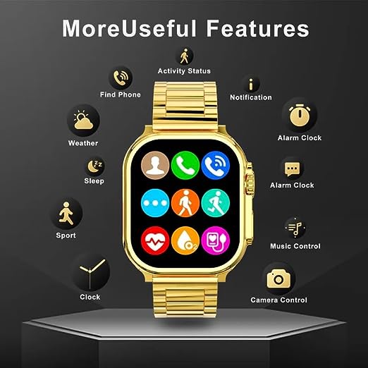 Golden Premium Gear Display Smart Watch with 2 Strap