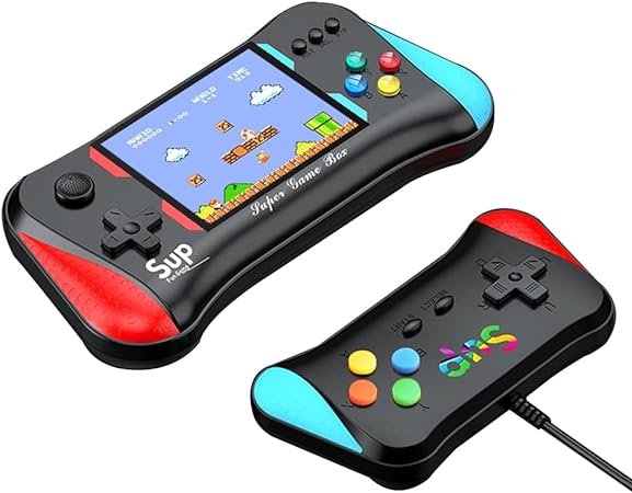 Handheld Game Console for Kids Adults, 3.5'' LCD Screen Retro Handheld Video Game Console, Preloaded 500 Classic Retro Video Games with Rechargeable Battery, Support 2 Players and TV Connection(A)