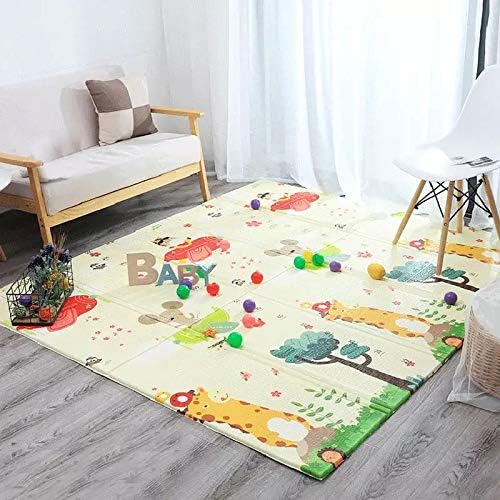 Non Slip BAby mat Portable baby playmat foldable XPE Baby Crawling Mat Thickening Environmental Protection Rug Playmat Double Surface Baby Carpet -180 * 200CM The design may vary