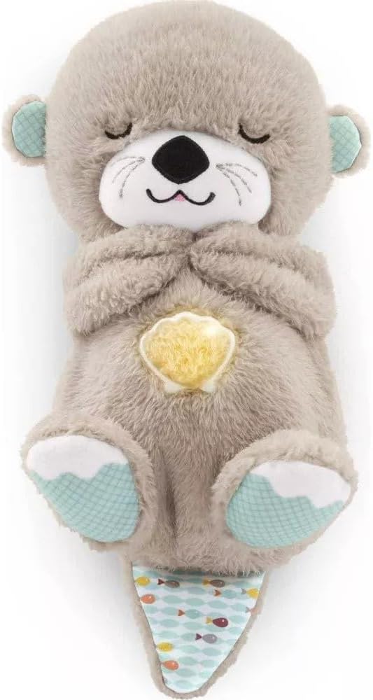 Breathing otter teddy Baby Sound Machine Soothe Details Music Lights & Rhythmic Breathing Motion (Light Brown)