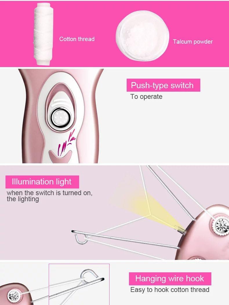 Electric Cotton Thread Epilator Lady Facial threading Hair Remover for Women