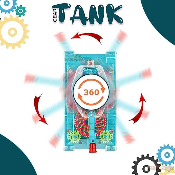 Gear Toys Kids Transparent Army Gear Tank Musical Sound