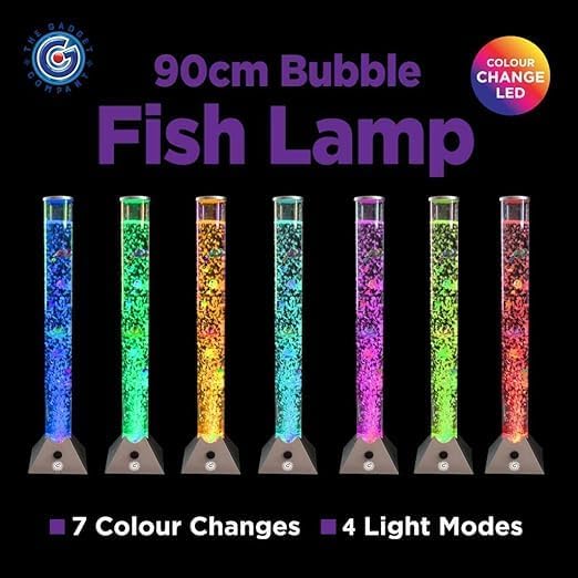 90CM Changing Water Tank Bubble Fish Floor Lamp Multicolours LED Aquarium.