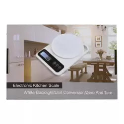 Electronic Kitchen Digital Weighing Scale With White Backlight, Unit Conversion- White