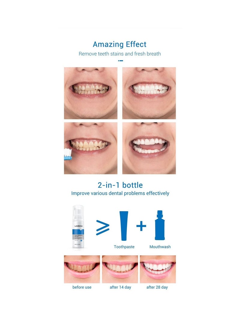 Teeth Supply Stain Remover Plaque Dental Organic Tooth Cleanser Foam Products Teeth Whitening Mousse 60ml