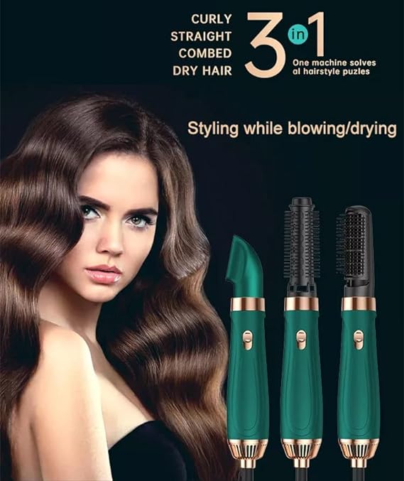 SHOPPOFOBIX 3 In 1 Ion Hair Dryer Brush Hot Air Brush Suitable for Curling Iron Hair Straightener Professional Negative Ion Hair Styler