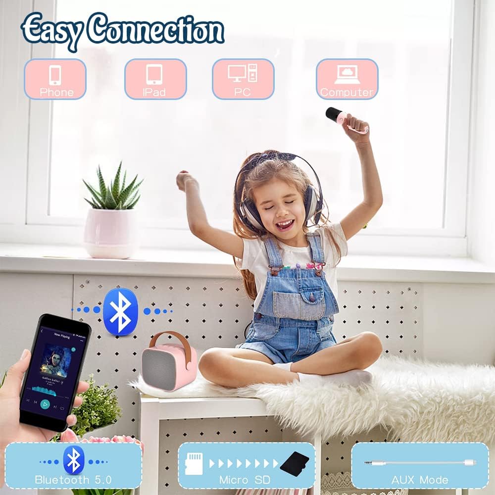 Portable Bluetooth Speaker with Wireless Microphone