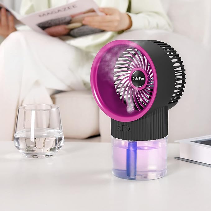 Portable Electric Fan Rechargeable Cooler Spray Humidifier