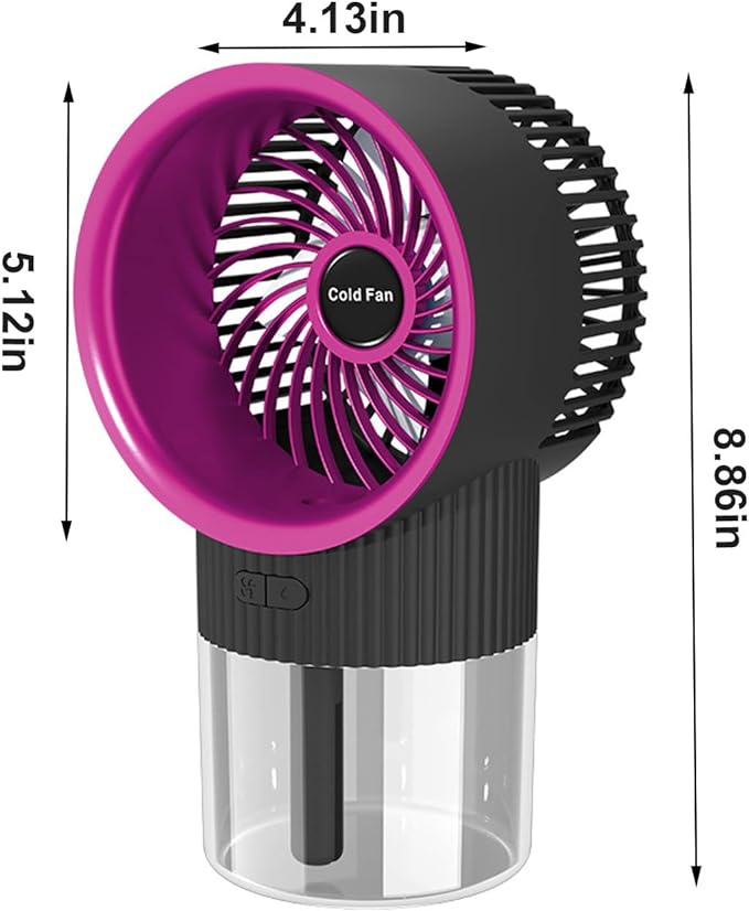 Portable Electric Fan Rechargeable Cooler Spray Humidifier