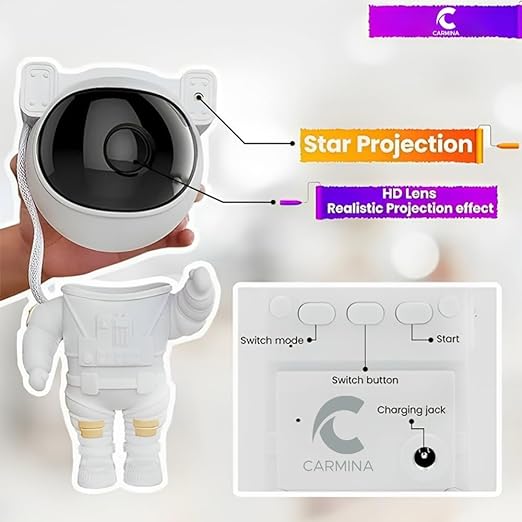 Galaxy Astronaut Star Projector, 360° Adjustable Design Baby Bedroom, Parties, and Game Rooms, USB Projector