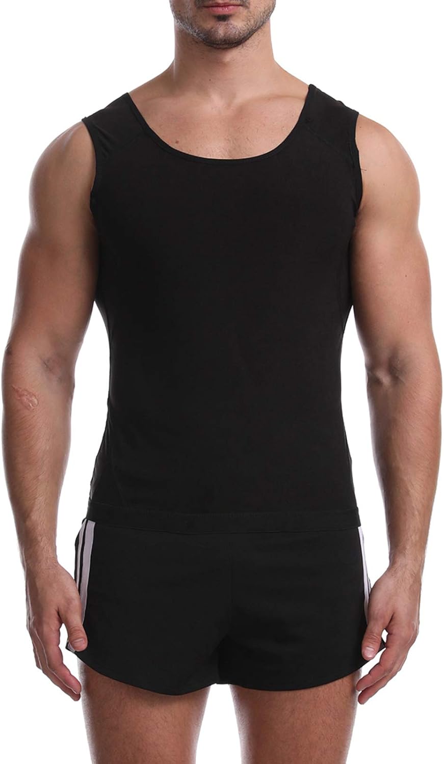 Men Sweat Sauna Shaper Vest Stretchable Bodycon Yoga Running Gym Compression Shapewear