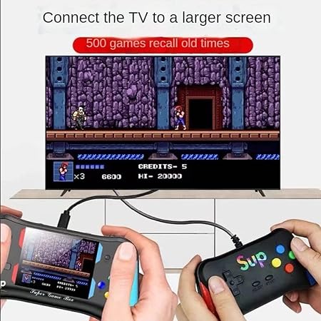 Handheld Game Console for Kids Adults, 3.5'' LCD Screen Retro Handheld Video Game Console, Preloaded 500 Classic Retro Video Games with Rechargeable Battery, Support 2 Players and TV Connection(A)