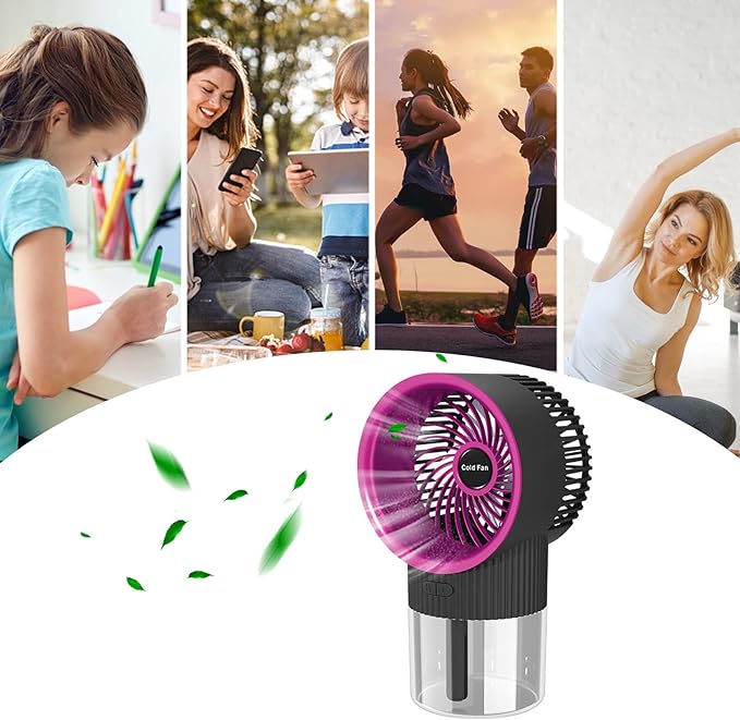 Portable Electric Fan Rechargeable Cooler Spray Humidifier