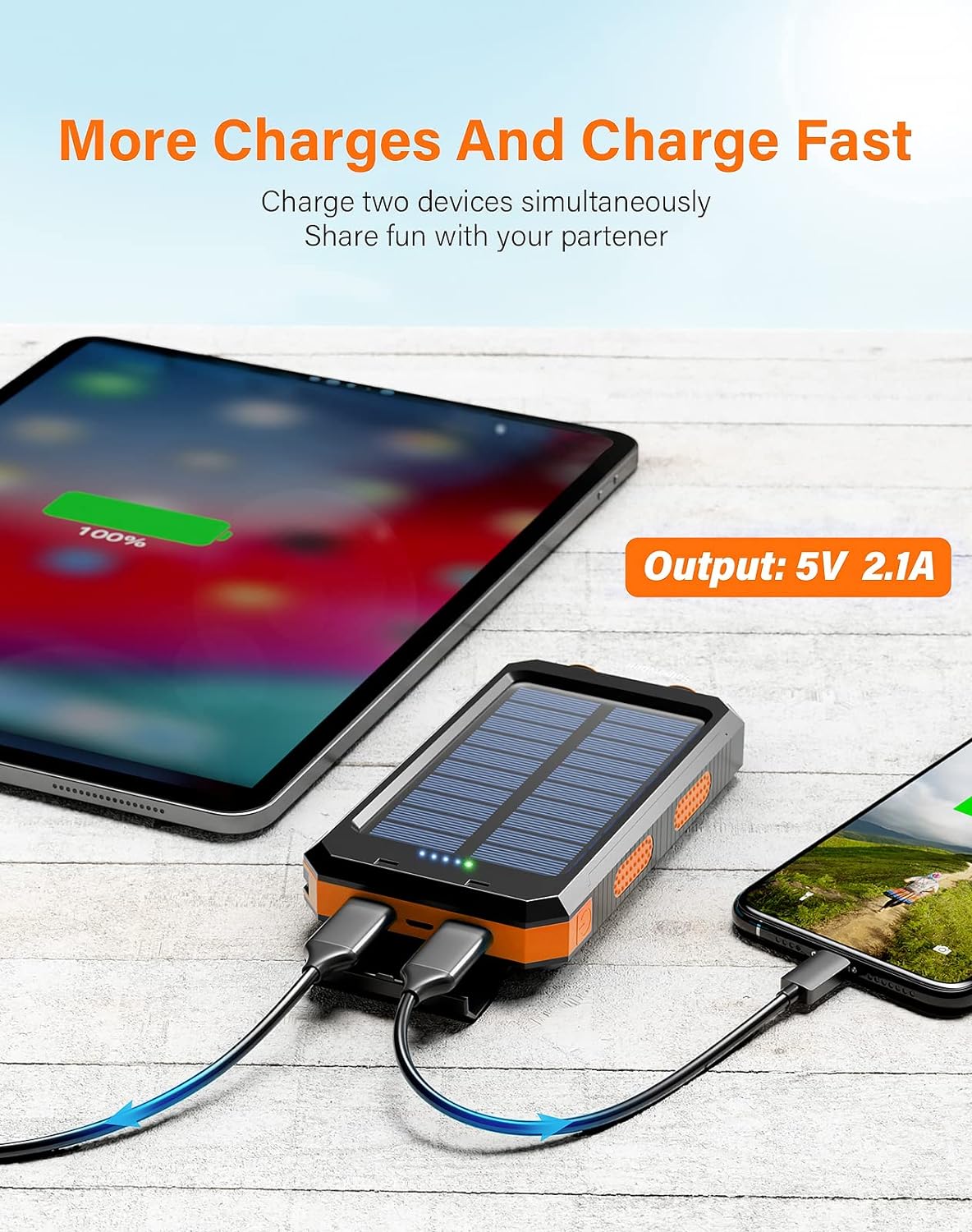 Solar Charger,20000mAh Solar Power Bank