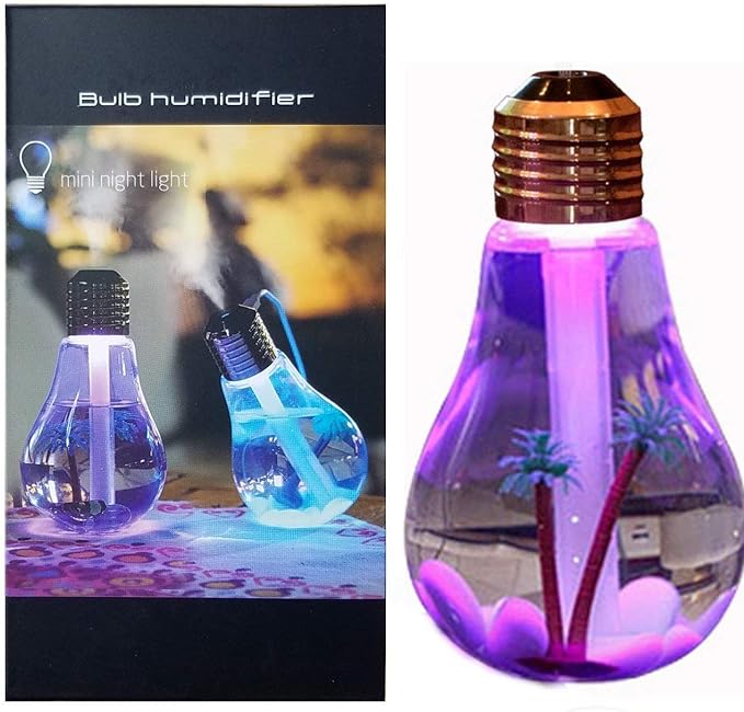 USB Portable Desktop Bulb Air Humidifier with On/Off 7 Color