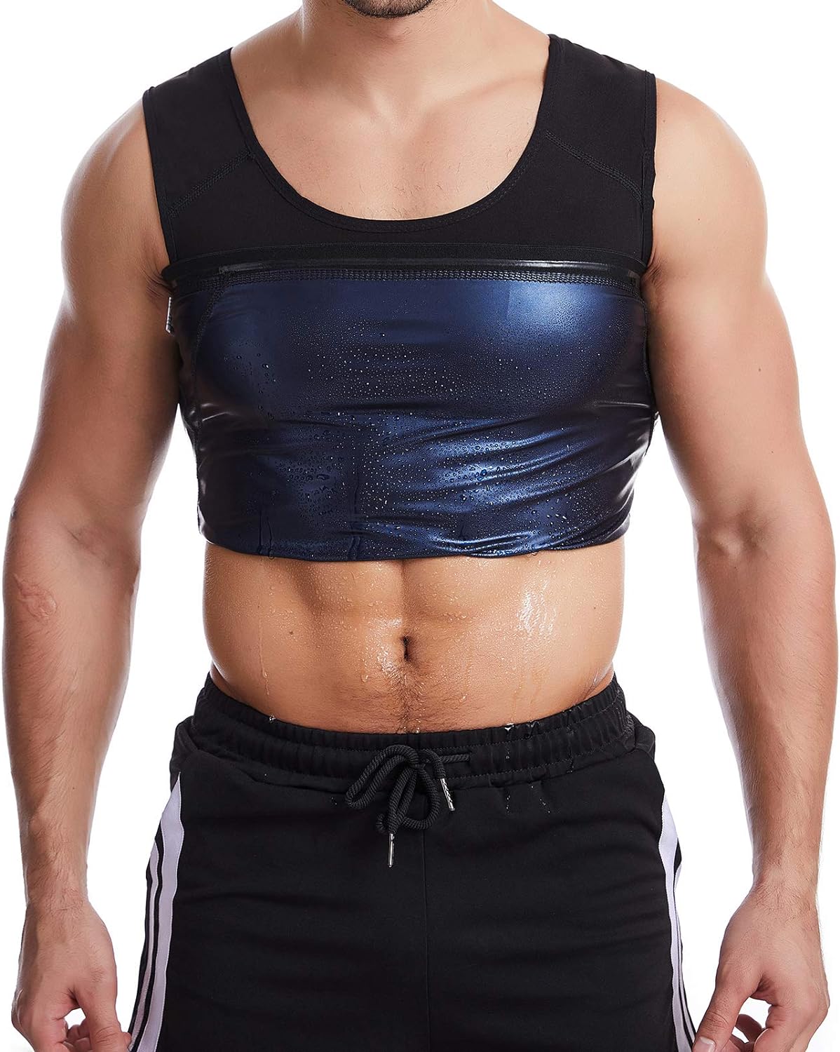 Men Sweat Sauna Shaper Vest Stretchable Bodycon Yoga Running Gym Compression Shapewear