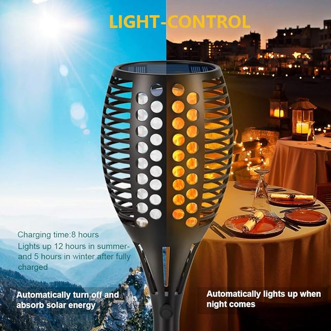 Solar Torch Light Upgraded-42.9 inches Flickering Flames