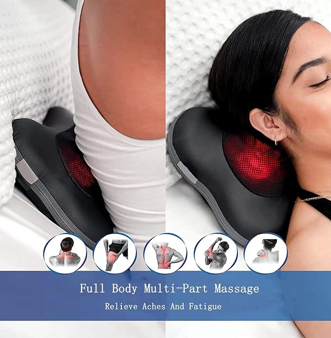 Back And Neck Thermal Massager - 3D Deep Tissue Acupressure Massage Pillow