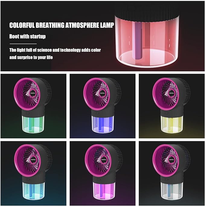 Portable Electric Fan Rechargeable Cooler Spray Humidifier