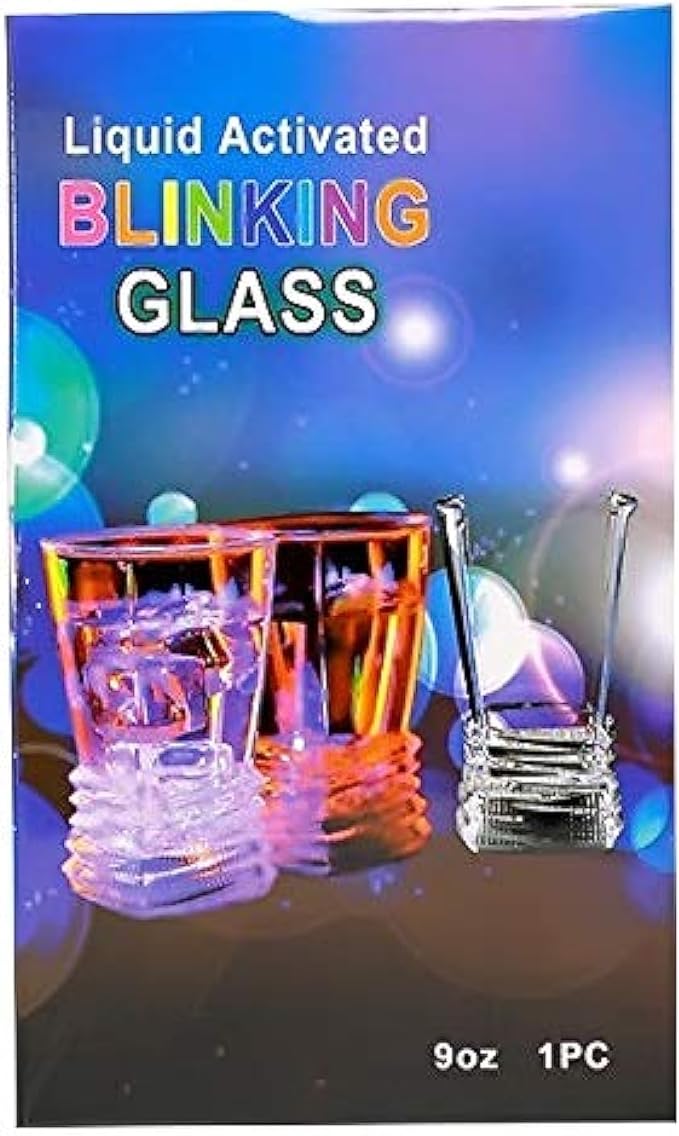 Liquid Activated Blinking Multicolor Light Up Glass 18 oz