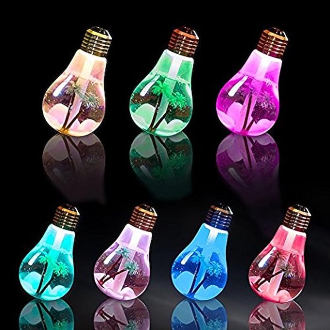 USB Portable Desktop Bulb Air Humidifier with On/Off 7 Color