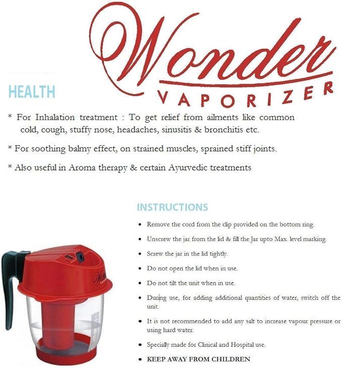 Wonder Steam Inhaler Sauna Regular Vaporizer With 3 PIN Plug