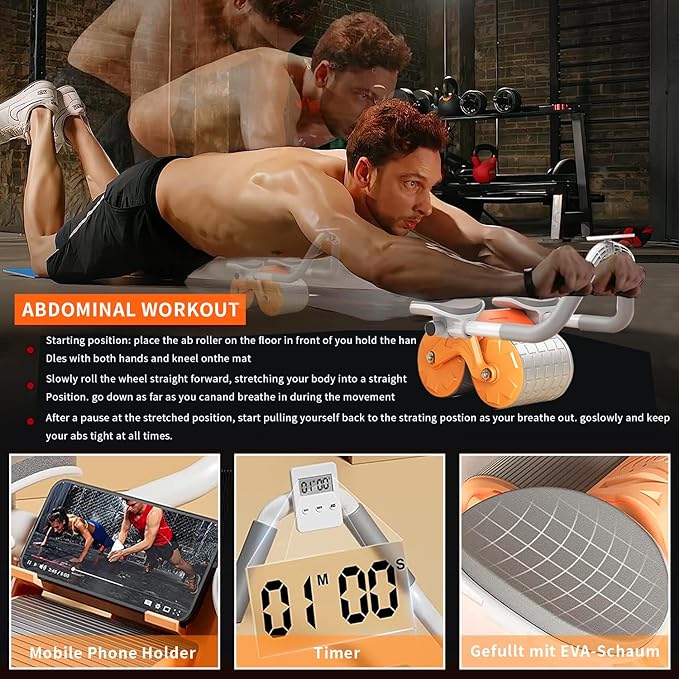 Automatic Rebound Ab Abdominal Exercise Roller Wheel