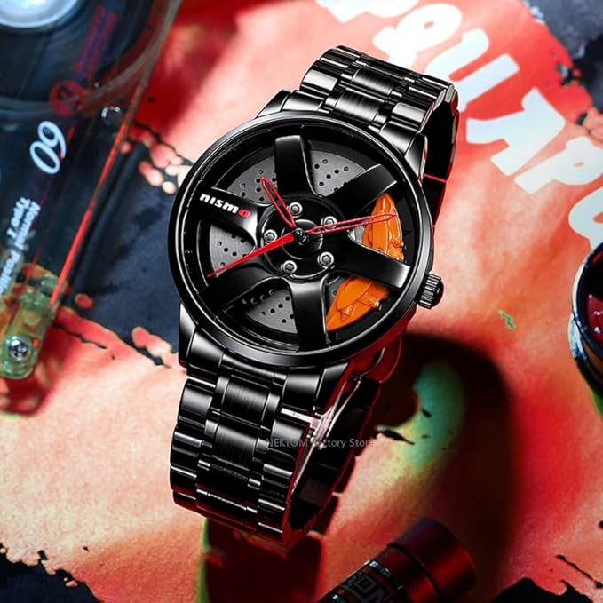 Quartz Watch Rim Watch Hub Watch Super Car Rim Watch Wheel Watch Waterproof Men Watch Male Watch Mens Wheel Wristwatch Clock