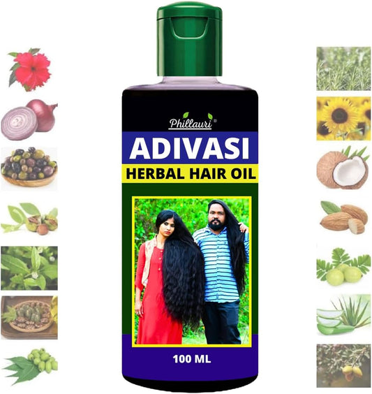 ADIVASI JEEVA HERBAL HAIR OIL FOR REGROWTH AND LONG HAIR PURE NATURAL HAIR OIL