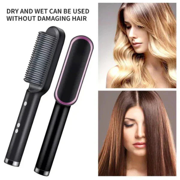 Hair Straightener Comb 2-in-1 Hair Straight & Curly Styling Tool - MN-8833