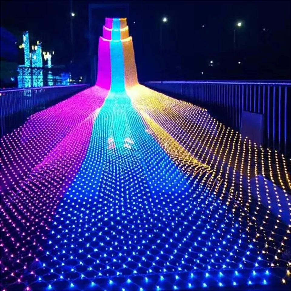 LED String Net Shape Mesh Light Curtain Christmas Wedding Party Xmas Decor